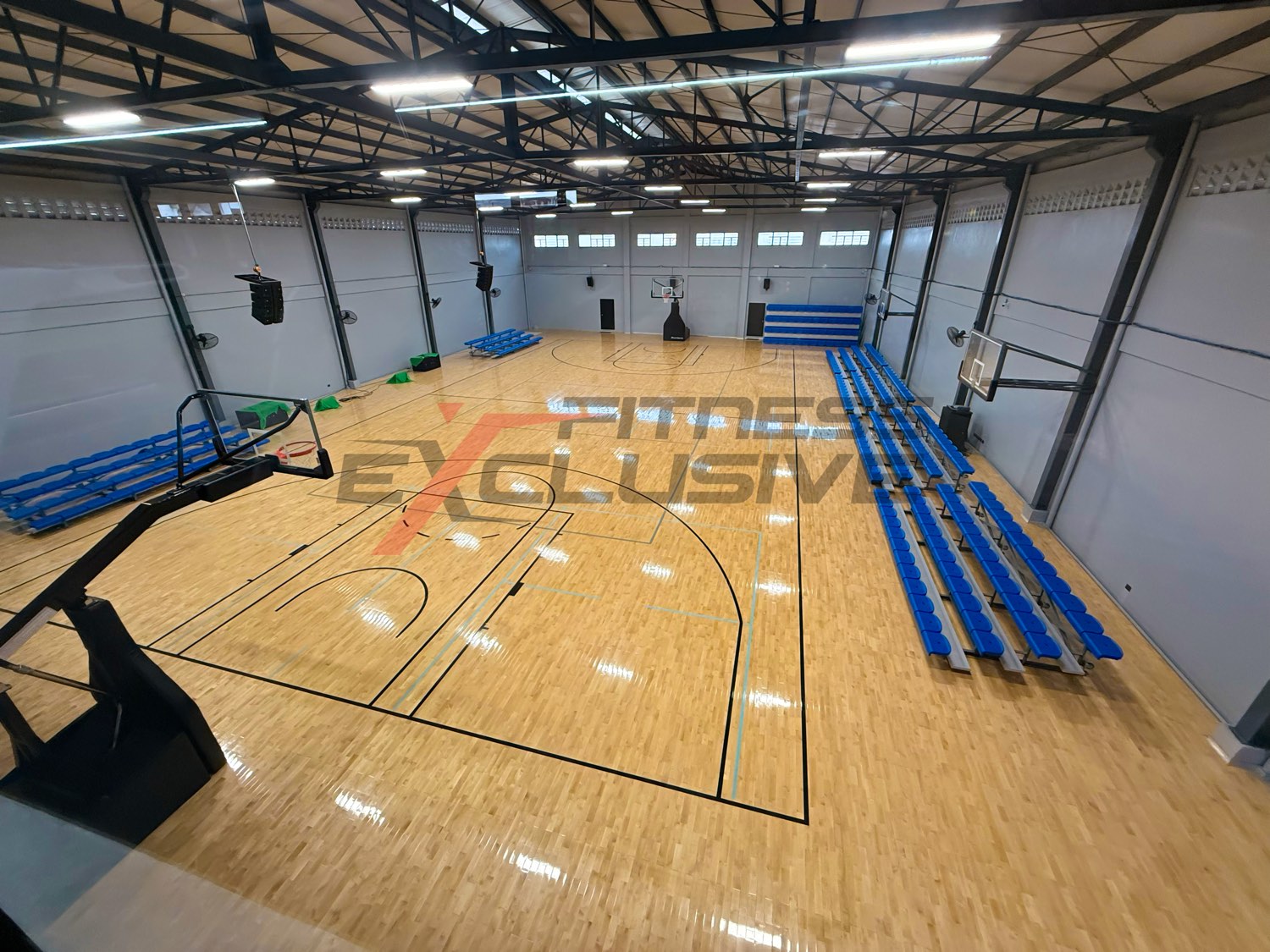 Court and bleachers